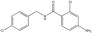 4-amino-2-chloro-N-[(4-chlorophenyl)methyl]benzamide Struktur