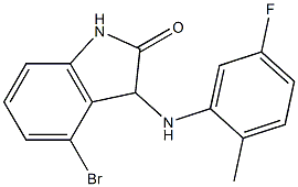 4-bromo-3-[(5-fluoro-2-methylphenyl)amino]-2,3-dihydro-1H-indol-2-one Struktur