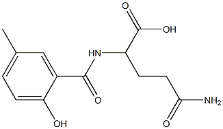 4-carbamoyl-2-[(2-hydroxy-5-methylphenyl)formamido]butanoic acid Struktur