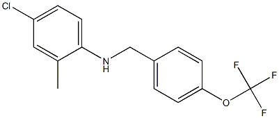 4-chloro-2-methyl-N-{[4-(trifluoromethoxy)phenyl]methyl}aniline Struktur