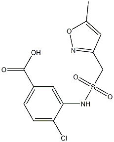 4-chloro-3-[(5-methyl-1,2-oxazol-3-yl)methanesulfonamido]benzoic acid Struktur