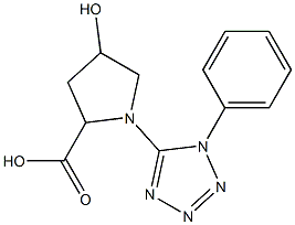 4-hydroxy-1-(1-phenyl-1H-tetrazol-5-yl)pyrrolidine-2-carboxylic acid Struktur