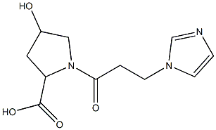 4-hydroxy-1-[3-(1H-imidazol-1-yl)propanoyl]pyrrolidine-2-carboxylic acid Struktur