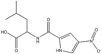 4-methyl-2-{[(4-nitro-1H-pyrrol-2-yl)carbonyl]amino}pentanoic acid Struktur