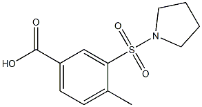 4-methyl-3-(pyrrolidine-1-sulfonyl)benzoic acid Struktur