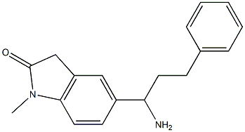 5-(1-amino-3-phenylpropyl)-1-methyl-2,3-dihydro-1H-indol-2-one Struktur