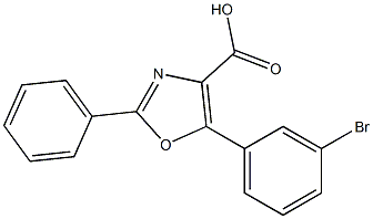 5-(3-bromophenyl)-2-phenyl-1,3-oxazole-4-carboxylic acid Struktur