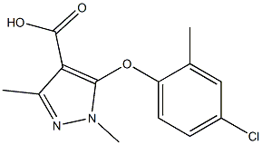 5-(4-chloro-2-methylphenoxy)-1,3-dimethyl-1H-pyrazole-4-carboxylic acid Struktur