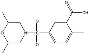 5-[(2,6-dimethylmorpholine-4-)sulfonyl]-2-methylbenzoic acid Struktur