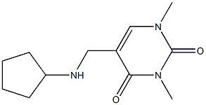 5-[(cyclopentylamino)methyl]-1,3-dimethyl-1,2,3,4-tetrahydropyrimidine-2,4-dione Struktur