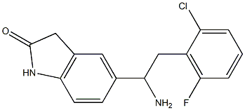 5-[1-amino-2-(2-chloro-6-fluorophenyl)ethyl]-2,3-dihydro-1H-indol-2-one Struktur