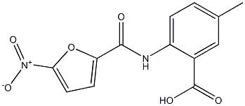 5-methyl-2-[(5-nitro-2-furoyl)amino]benzoic acid Struktur