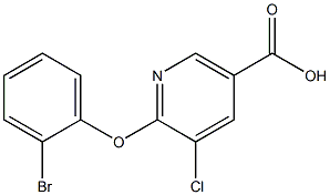 6-(2-bromophenoxy)-5-chloronicotinic acid Struktur