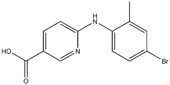 6-[(4-bromo-2-methylphenyl)amino]pyridine-3-carboxylic acid Struktur