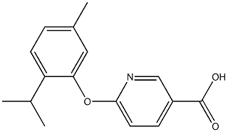 6-[5-methyl-2-(propan-2-yl)phenoxy]pyridine-3-carboxylic acid Struktur