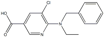 6-[benzyl(ethyl)amino]-5-chloropyridine-3-carboxylic acid Struktur