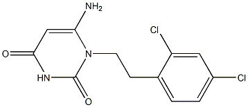 6-amino-1-[2-(2,4-dichlorophenyl)ethyl]-1,2,3,4-tetrahydropyrimidine-2,4-dione Struktur