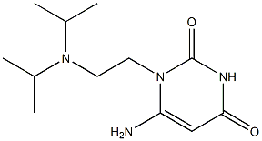 6-amino-1-{2-[bis(propan-2-yl)amino]ethyl}-1,2,3,4-tetrahydropyrimidine-2,4-dione Struktur