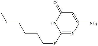 6-amino-2-(hexylsulfanyl)-3,4-dihydropyrimidin-4-one Struktur