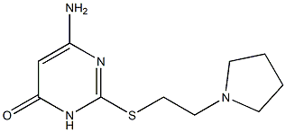 6-amino-2-{[2-(pyrrolidin-1-yl)ethyl]sulfanyl}-3,4-dihydropyrimidin-4-one Struktur