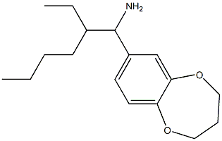 7-(1-amino-2-ethylhexyl)-3,4-dihydro-2H-1,5-benzodioxepine Struktur