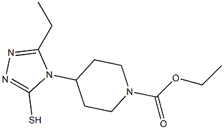 ethyl 4-(3-ethyl-5-sulfanyl-4H-1,2,4-triazol-4-yl)piperidine-1-carboxylate Struktur