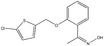 N-(1-{2-[(5-chlorothiophen-2-yl)methoxy]phenyl}ethylidene)hydroxylamine Struktur