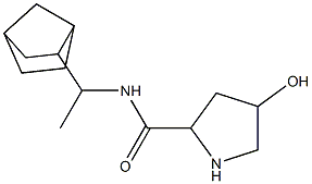 N-(1-{bicyclo[2.2.1]heptan-2-yl}ethyl)-4-hydroxypyrrolidine-2-carboxamide Struktur