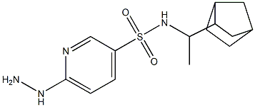 N-(1-{bicyclo[2.2.1]heptan-2-yl}ethyl)-6-hydrazinylpyridine-3-sulfonamide Struktur