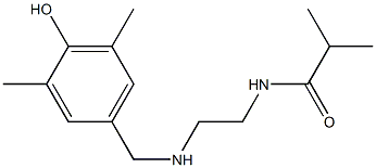 N-(2-{[(4-hydroxy-3,5-dimethylphenyl)methyl]amino}ethyl)-2-methylpropanamide Struktur