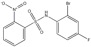 N-(2-bromo-4-fluorophenyl)-2-nitrobenzene-1-sulfonamide Struktur