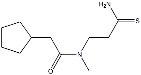 N-(2-carbamothioylethyl)-2-cyclopentyl-N-methylacetamide Struktur