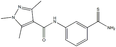 N-(3-carbamothioylphenyl)-1,3,5-trimethyl-1H-pyrazole-4-carboxamide Struktur