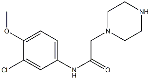 N-(3-chloro-4-methoxyphenyl)-2-(piperazin-1-yl)acetamide Struktur