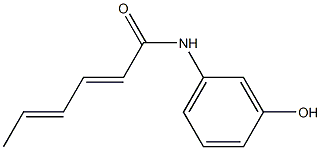 N-(3-hydroxyphenyl)hexa-2,4-dienamide Struktur