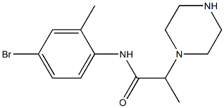 N-(4-bromo-2-methylphenyl)-2-(piperazin-1-yl)propanamide Struktur