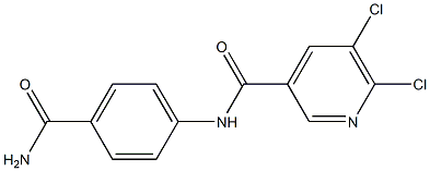 N-(4-carbamoylphenyl)-5,6-dichloropyridine-3-carboxamide Struktur