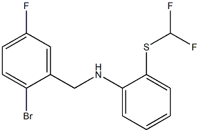 N-[(2-bromo-5-fluorophenyl)methyl]-2-[(difluoromethyl)sulfanyl]aniline Struktur