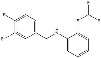 N-[(3-bromo-4-fluorophenyl)methyl]-2-[(difluoromethyl)sulfanyl]aniline Struktur