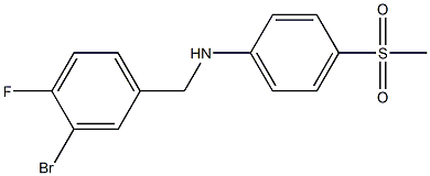 N-[(3-bromo-4-fluorophenyl)methyl]-4-methanesulfonylaniline Struktur