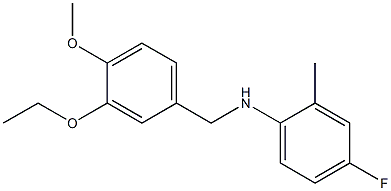 N-[(3-ethoxy-4-methoxyphenyl)methyl]-4-fluoro-2-methylaniline Struktur