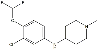 N-[3-chloro-4-(difluoromethoxy)phenyl]-1-methylpiperidin-4-amine Struktur