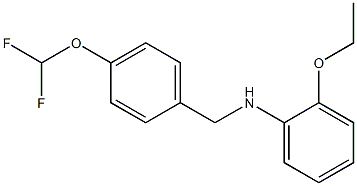 N-{[4-(difluoromethoxy)phenyl]methyl}-2-ethoxyaniline Struktur