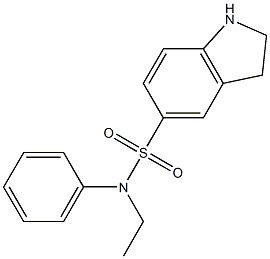 N-ethyl-N-phenyl-2,3-dihydro-1H-indole-5-sulfonamide Struktur