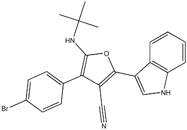 3-Furancarbonitrile,  4-(4-bromophenyl)-5-[(1,1-dimethylethyl)amino]-2-(1H-indol-3-yl)- Struktur