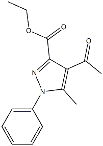 ethyl 4-acetyl-5-methyl-1-phenyl-1H-pyrazole-3-carboxylate Struktur