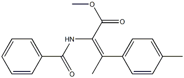 methyl 2-(benzoylamino)-3-(4-methylphenyl)-2-butenoate Struktur