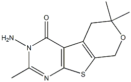 3-amino-2,6,6-trimethyl-3,5,6,8-tetrahydro-4H-pyrano[4',3':4,5]thieno[2,3-d]pyrimidin-4-one Struktur