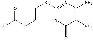 4-[(4,5-diamino-6-oxo-1,6-dihydro-2-pyrimidinyl)sulfanyl]butanoic acid Struktur