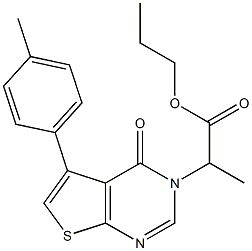 propyl 2-(5-(4-methylphenyl)-4-oxothieno[2,3-d]pyrimidin-3(4H)-yl)propanoate Struktur